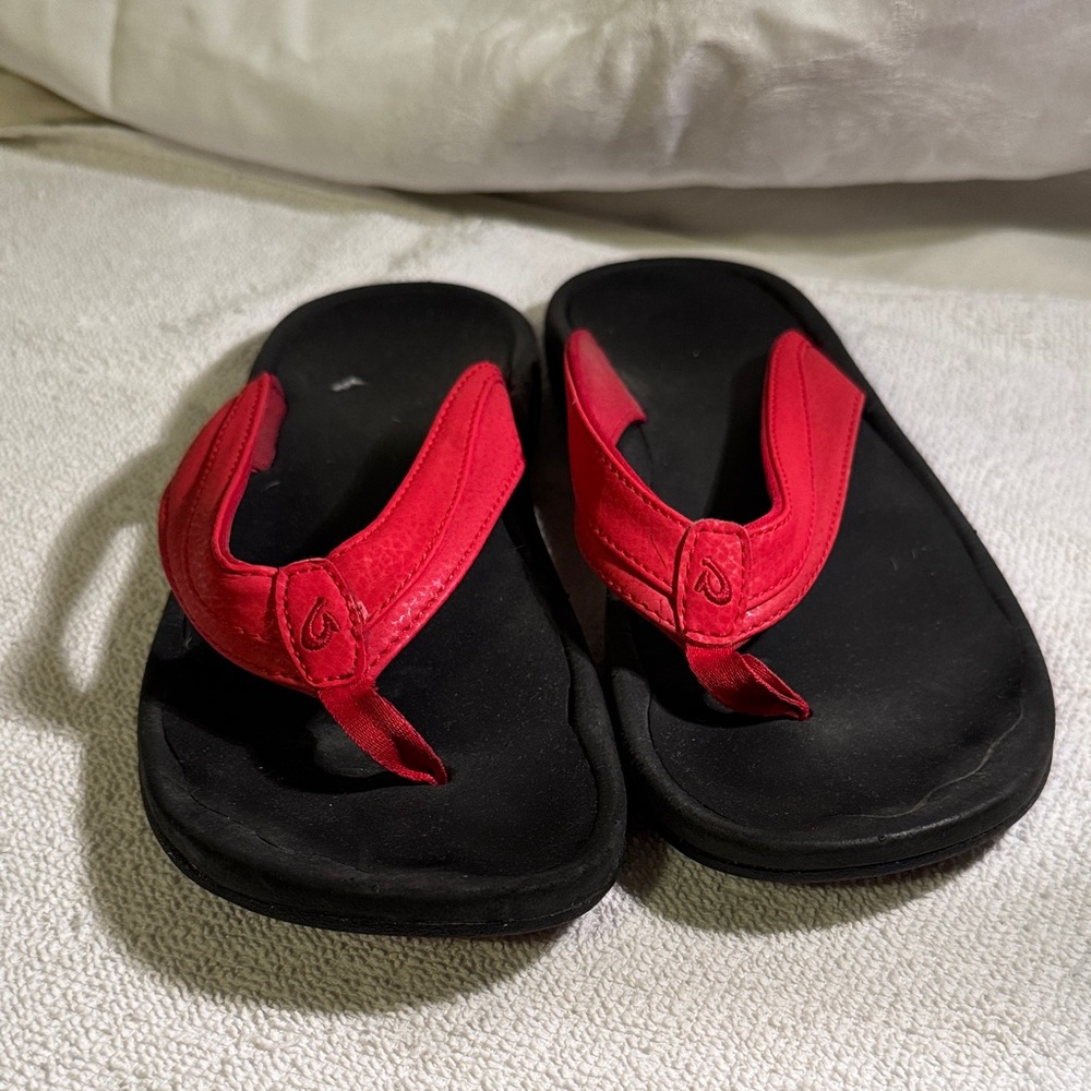 OluKai Women's Sandals - Red and Black